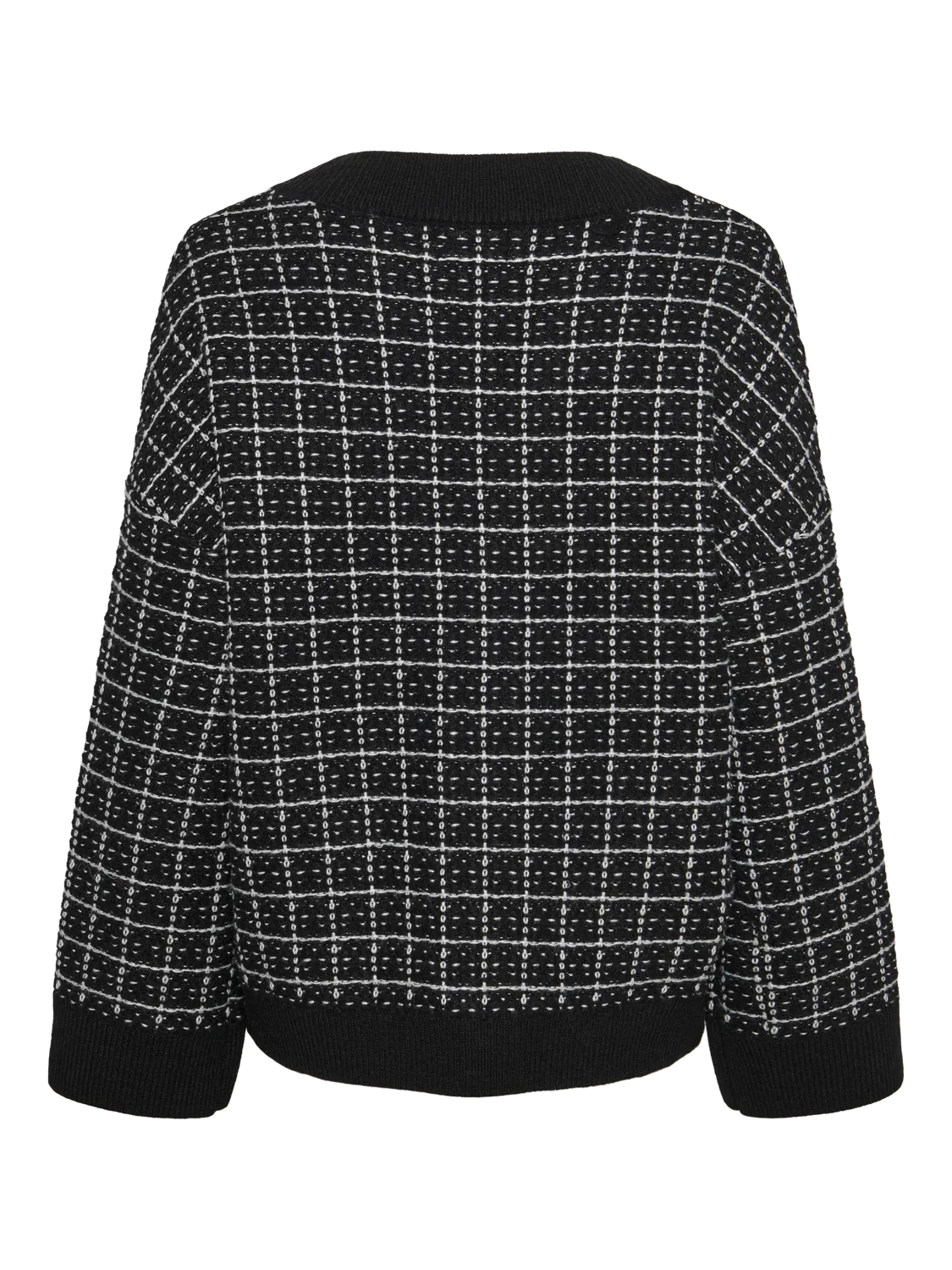 Pieces - Cardigan - Knitwear - Black/white - Nilja