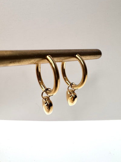 Andcopenhagen Accessories Hjerte Hoops Øreringe - Guld - Andcopenhagen