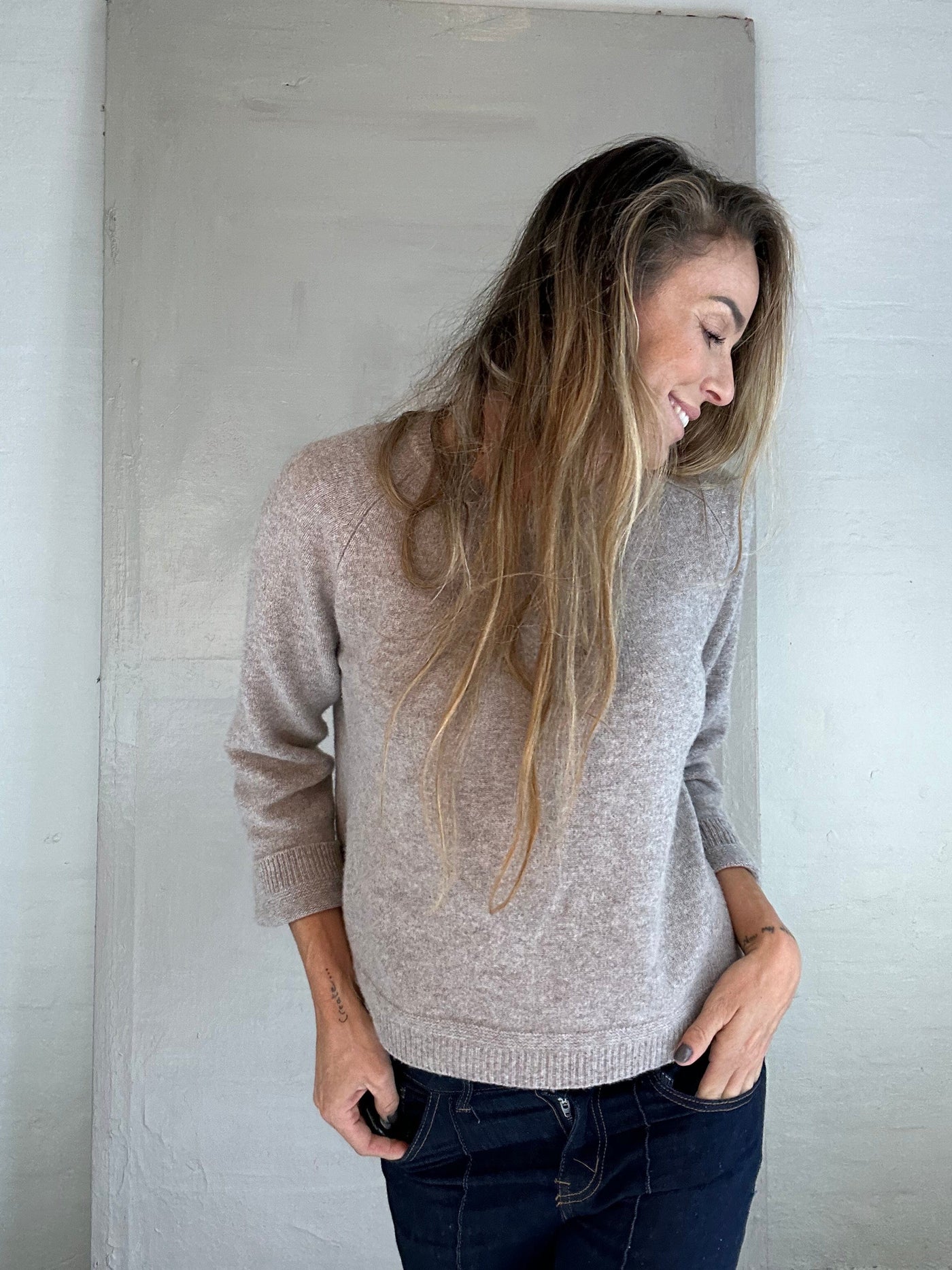 Andcopenhagen Cashmerebluser Andcopenhagen - Eleni Oversize Cashmerebluse Mocca - 100% cashmere strik