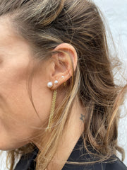 Andcopenhagen Jewelry-  Øreringe - 18 karat guldbelagt messing - Charlotte Pearl chain