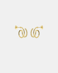 Andcopenhagen Jewelry - Hoop earrings - 18 carat gold-plated 925 sterling silver - Shiny double swirl