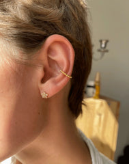 Andcopenhagen Jewelry - Earrings - 18 carat gold-plated 925 sterling silver - Viola flowers