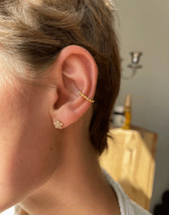 Andcopenhagen - Earrings - 18 carat gold plated 925 sterling silver - Viola flowers