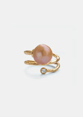 Andcopenhagen Jewelry Icon Collection - Ring - 18 karat guldbelagt messing - Rose Pearl Ivy