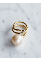 Andcopenhagen - Ring - 18 carat gold plated brass - Rose Pearl