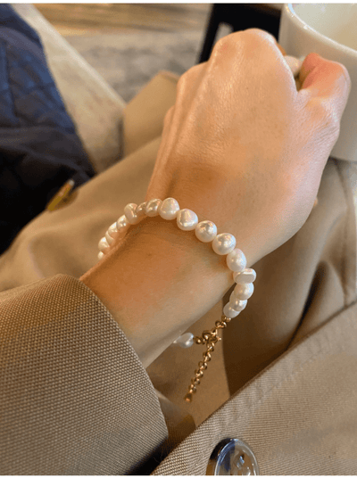 Andcopenhagen Smykker Andcopenhagen - Timeless Pearl Armbånd - 18 karat guld belagt sterlingsølv