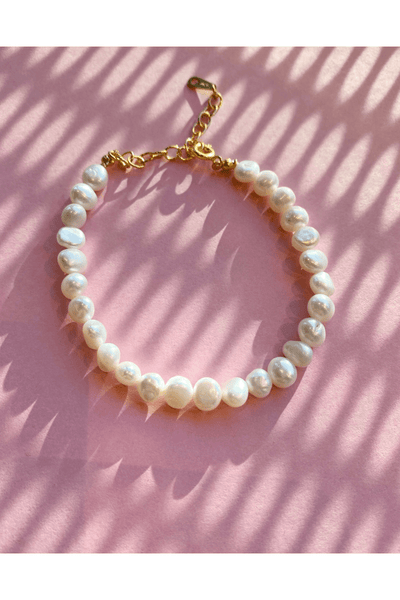 Andcopenhagen Smykker Andcopenhagen - Timeless Pearl Armbånd - 18 karat guld belagt sterlingsølv