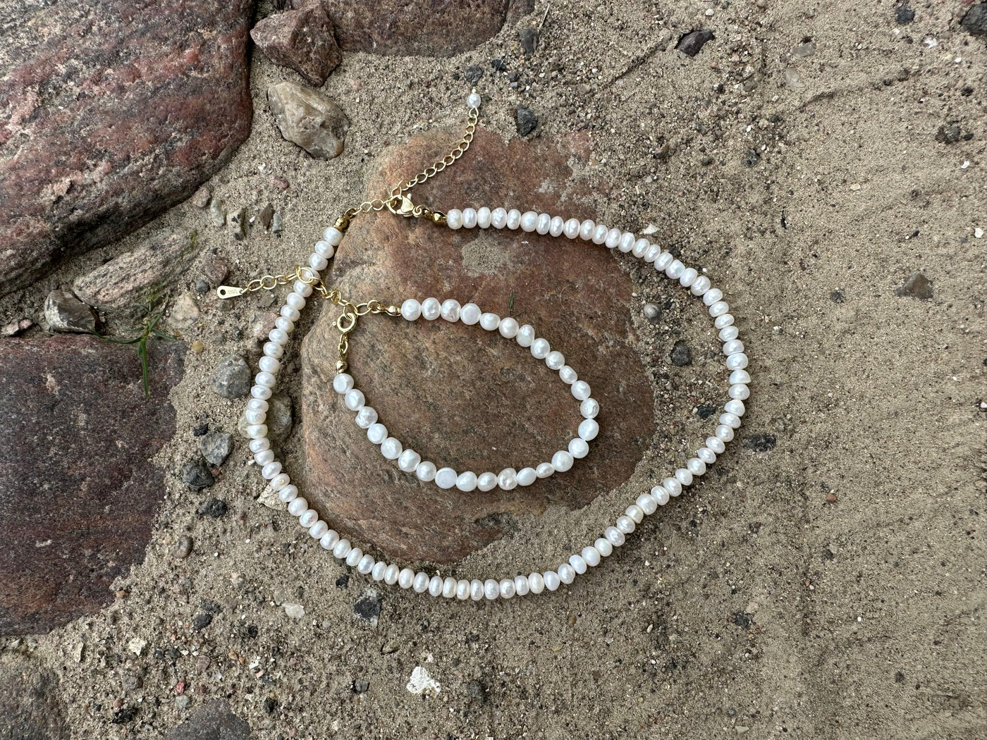 Andcopenhagen Smykker Andcopenhagen - Timeless Pearl Armbånd - 18 karat guld belagt sterlingsølv