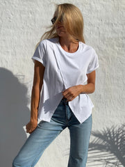 Asymmetric t-shirt - White - Lisa - Sassy Copenhagen