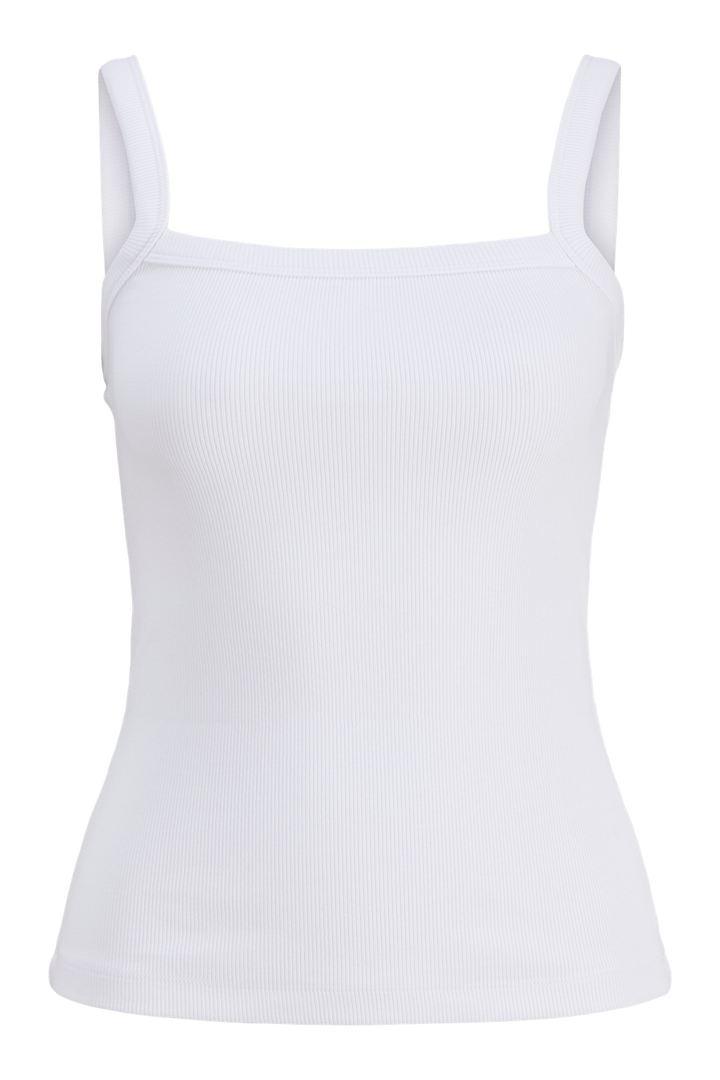 JJXX JXFIFI Rib Top in Organic Cotton — White, S/M – Stilkompagniet.dk