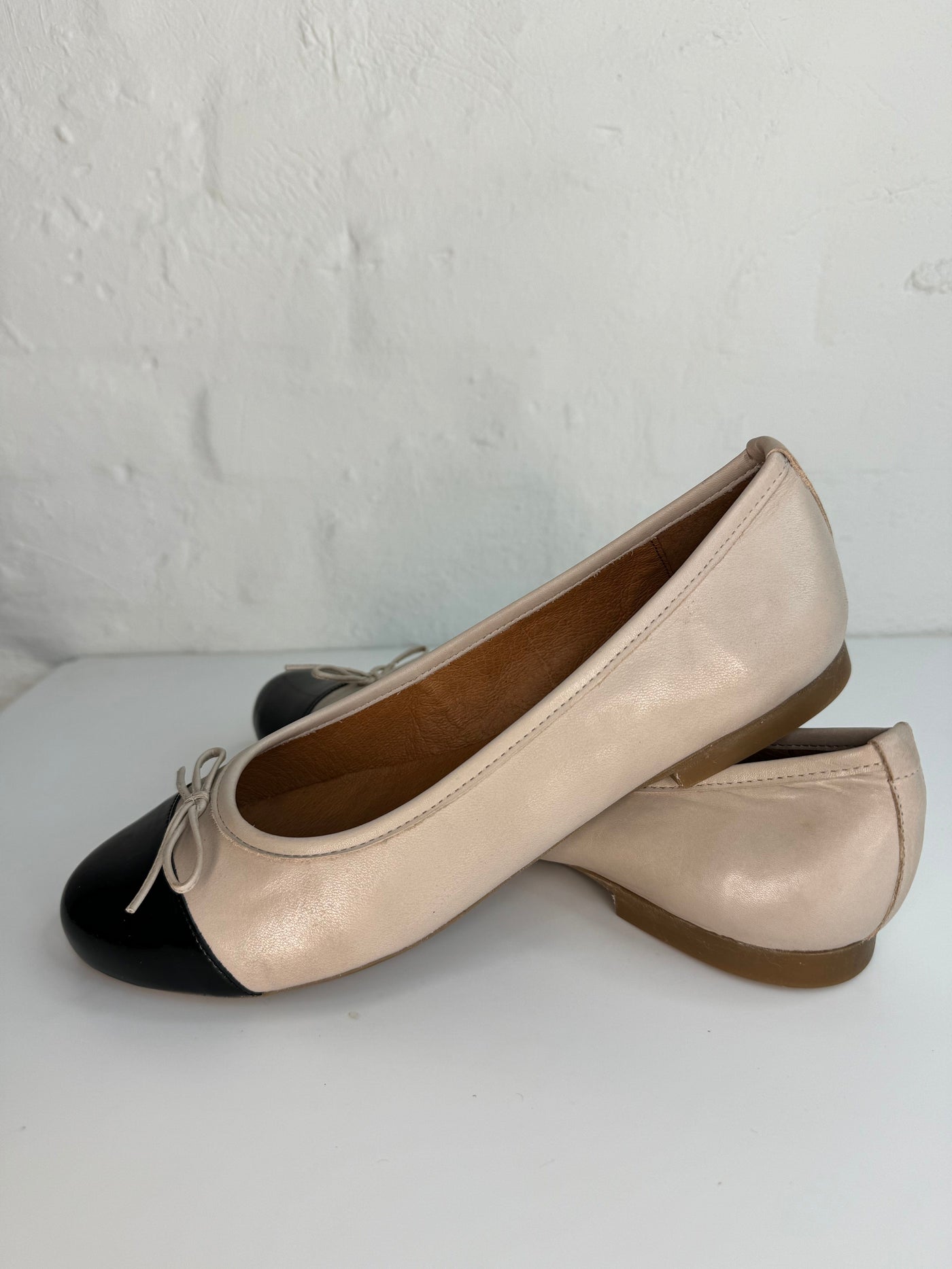 Shoedesign Sko Ballerina - Black/beige Veronica - Shoedesign