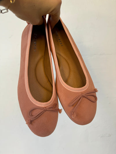 Pavement Sko Ballerina peach Suede - Pavement Lucy Lu