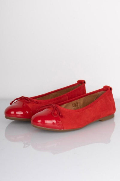 Pavement Sko Ballerina Red Suede - Pavement Lucy Lu- Red