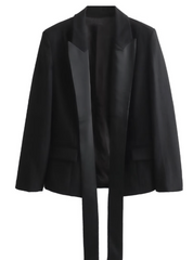 Blazer with satin - Black - Nille - Sassy Copenhagen