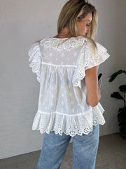 Lace top - White - Neel - Sassy Copenhagen