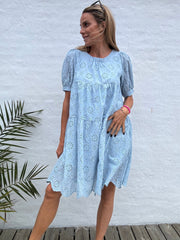 Embroidery anglaise dress - Light blue - Alice - Sassy Copenhagen