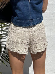 Hæklede shorts -  Lys beige - Anais - Sassy Copenhagen