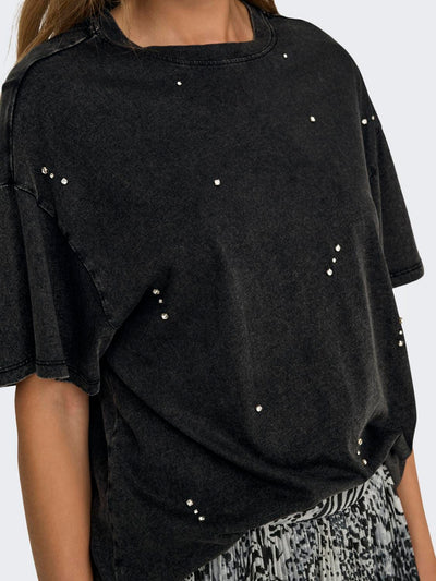 Only Overdele Cool T-shirts med Bling - Lucy Black - Only