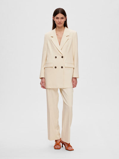 Selected Femme Overdele Creme Oversize Blazer - Selected Femme Myla