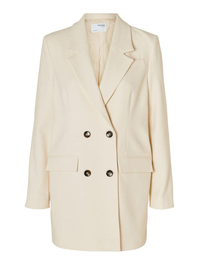 Selected Femme Overdele Creme Oversize Blazer - Selected Femme Myla