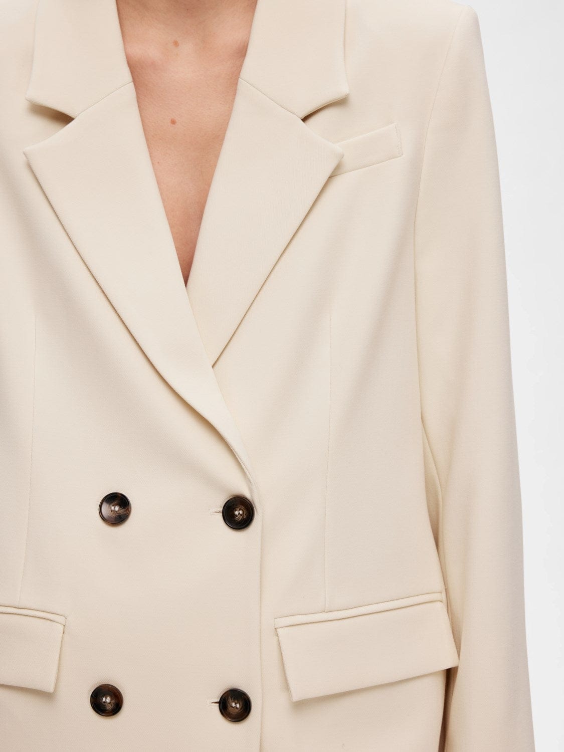 Selected Femme Overdele Creme Oversize Blazer - Selected Femme Myla