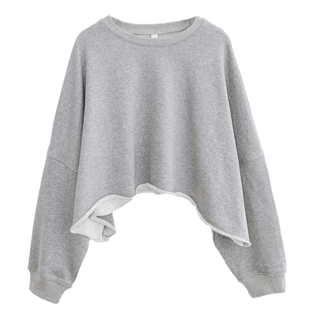 Sassy Copenhagen Cropped raw cut Sweatshirt - Grå kiki - Sassy Copenhagen