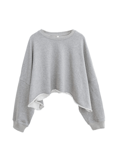 Sassy Copenhagen Cropped raw cut Sweatshirt - Grå kiki - Sassy Copenhagen