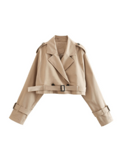 Cropped trenchcoat - Sille Beige - Sassy Copenhagen