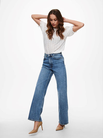 Only Underdele Denim Blue Wide Jeans - Juicy Only