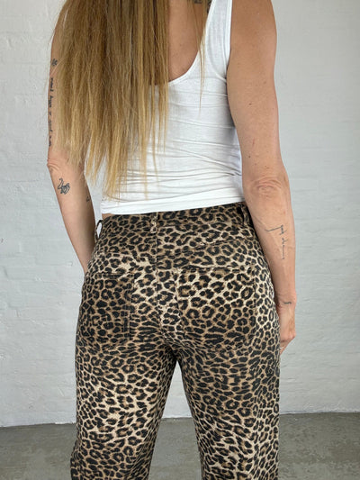 Pieces Underdele Denim Jeans - Leo print Ginger - Pieces X Ditte Estrup & Cille Fjord (Bemærk preorder juni)