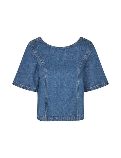 Global Funk Overdele Denim Top - Ananea-G - Denim Blue - Global Funk