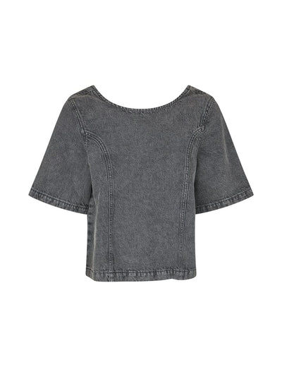 Global Funk Overdele Denim Top - Ananea-G - Grey - Global Funk