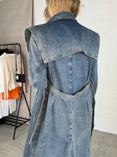 Sassy Copenhagen Jakker Denim trenchcoat jakke- Washed blue - Victoria - Sassy Copenhagen