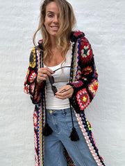 Dottie long knit cardigan - Patterned