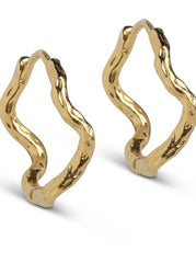 Enamel - Holly Hoops - Gold Plated