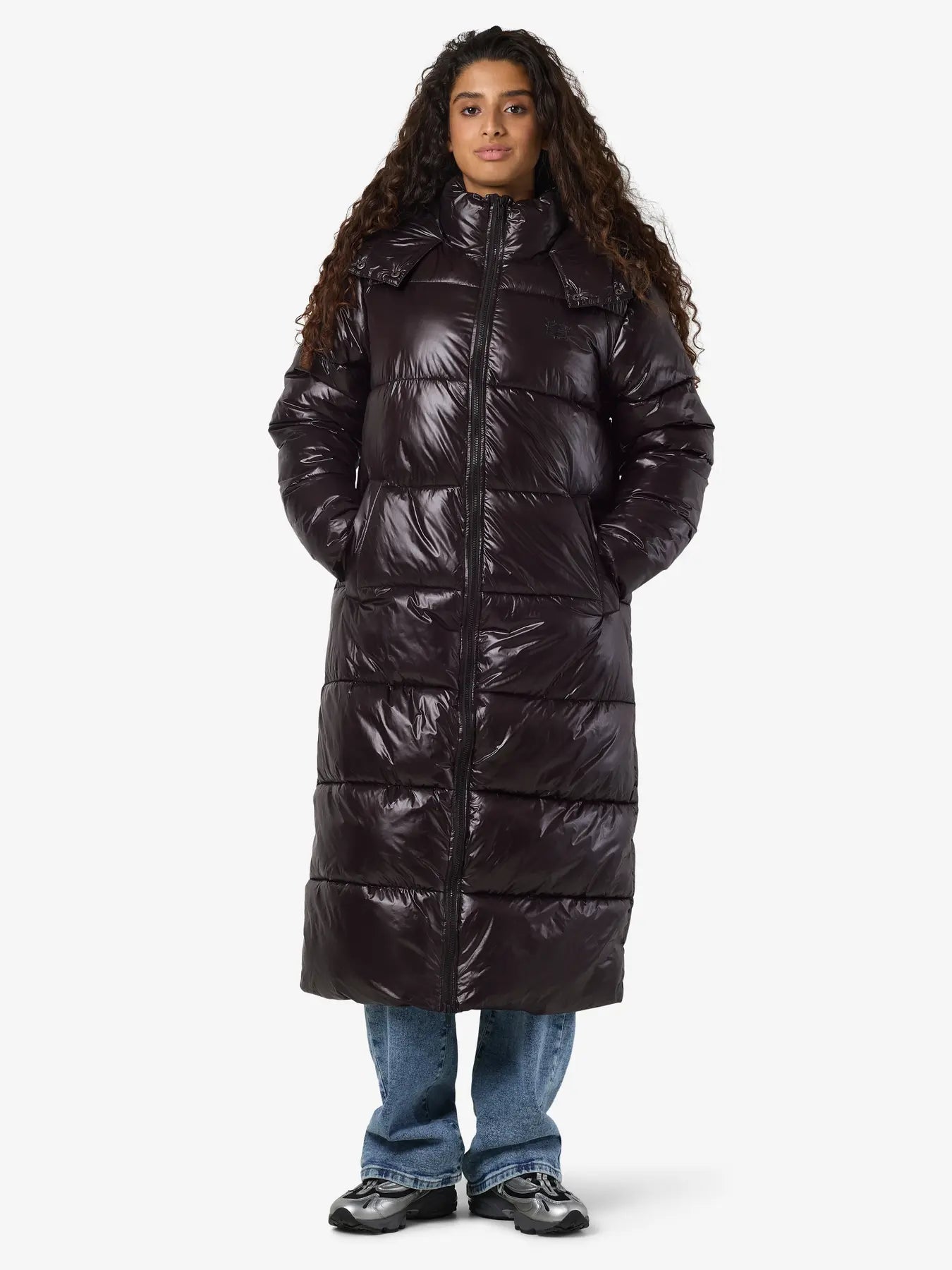 Noisy May - Puffer jakke - Black X-Long - Allie Shiny (PREORDER)