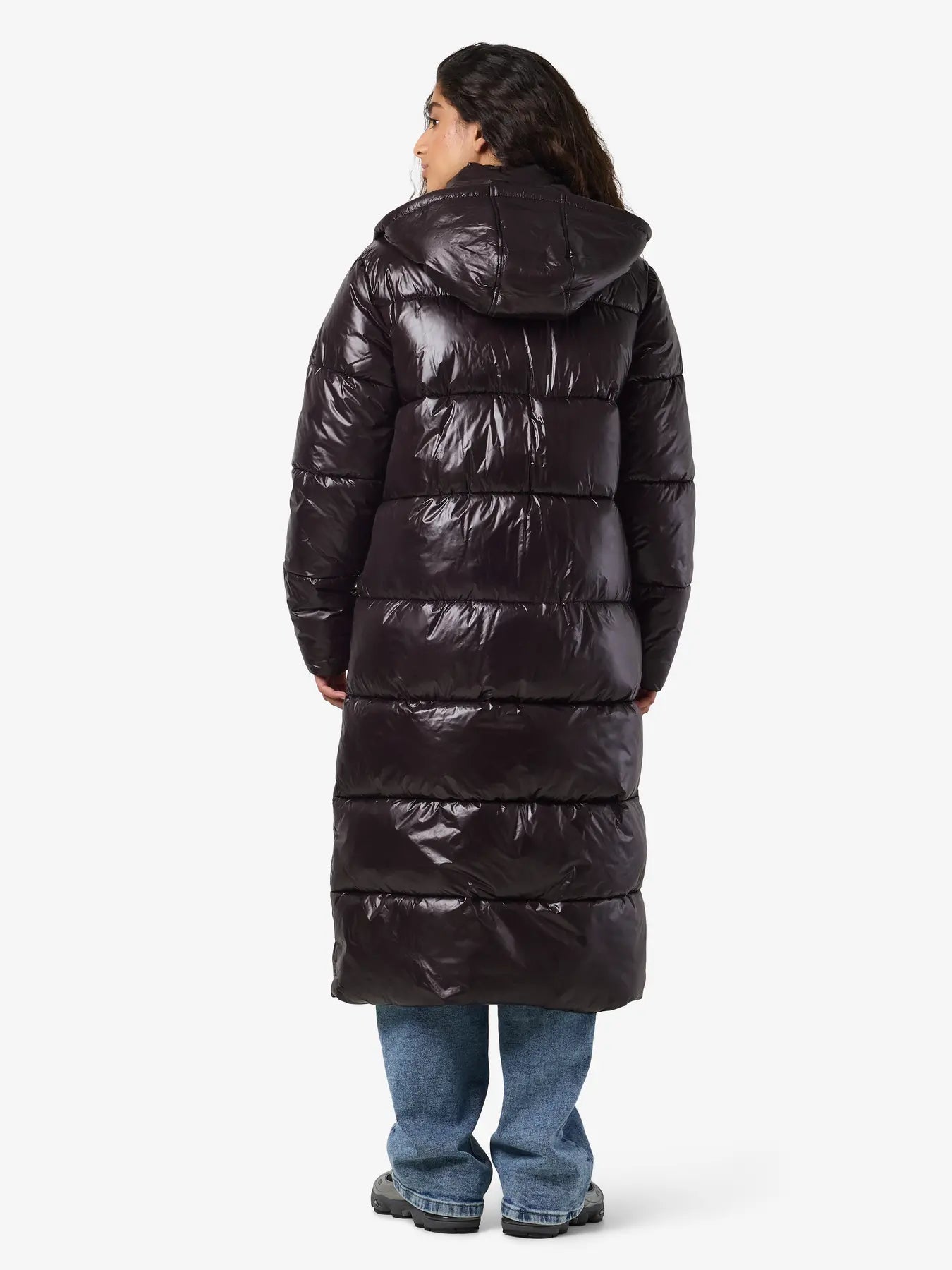 Noisy May - Puffer jakke - Black X-Long - Allie Shiny (PREORDER)