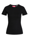 Sort T-shirt med rund halsudskæring og korte ærmer, modelnavn Gigi.