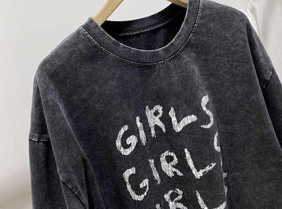 Sassy Copenhagen t-shirts & toppe Girls t-shirt - Grey washed - Linette - Sassy Copenhagen