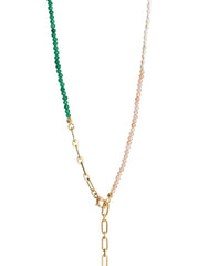 Gold necklace with green stones - Gabriella - Enamel