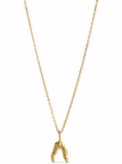 Gold necklace with small stones - Wishbone - Enamel