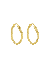 Andcopenhagen - Earrings hoops - 18 carat gold plated 925 sterling silver - Sicca small Gold