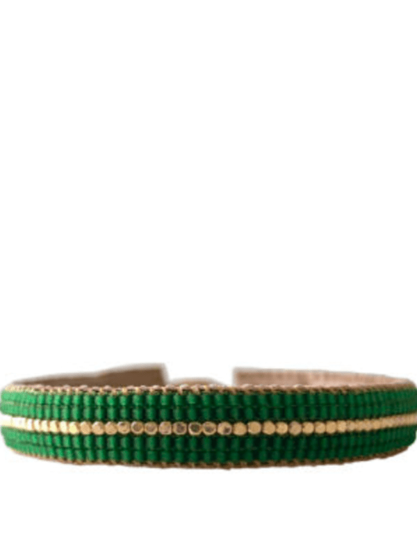 Ibu Jewels Smykker Håndlavet perle armbånd - Stripe grass - CC10 - Ibu Jewels