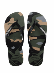 HAVAIANAS - Brasil Logo Camu Olive Green Black   - Klipklapper sss