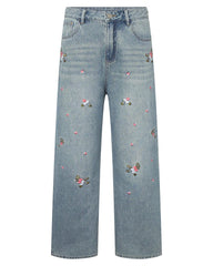 Jeans with embroidery and studs - Dolly Jeans - Female