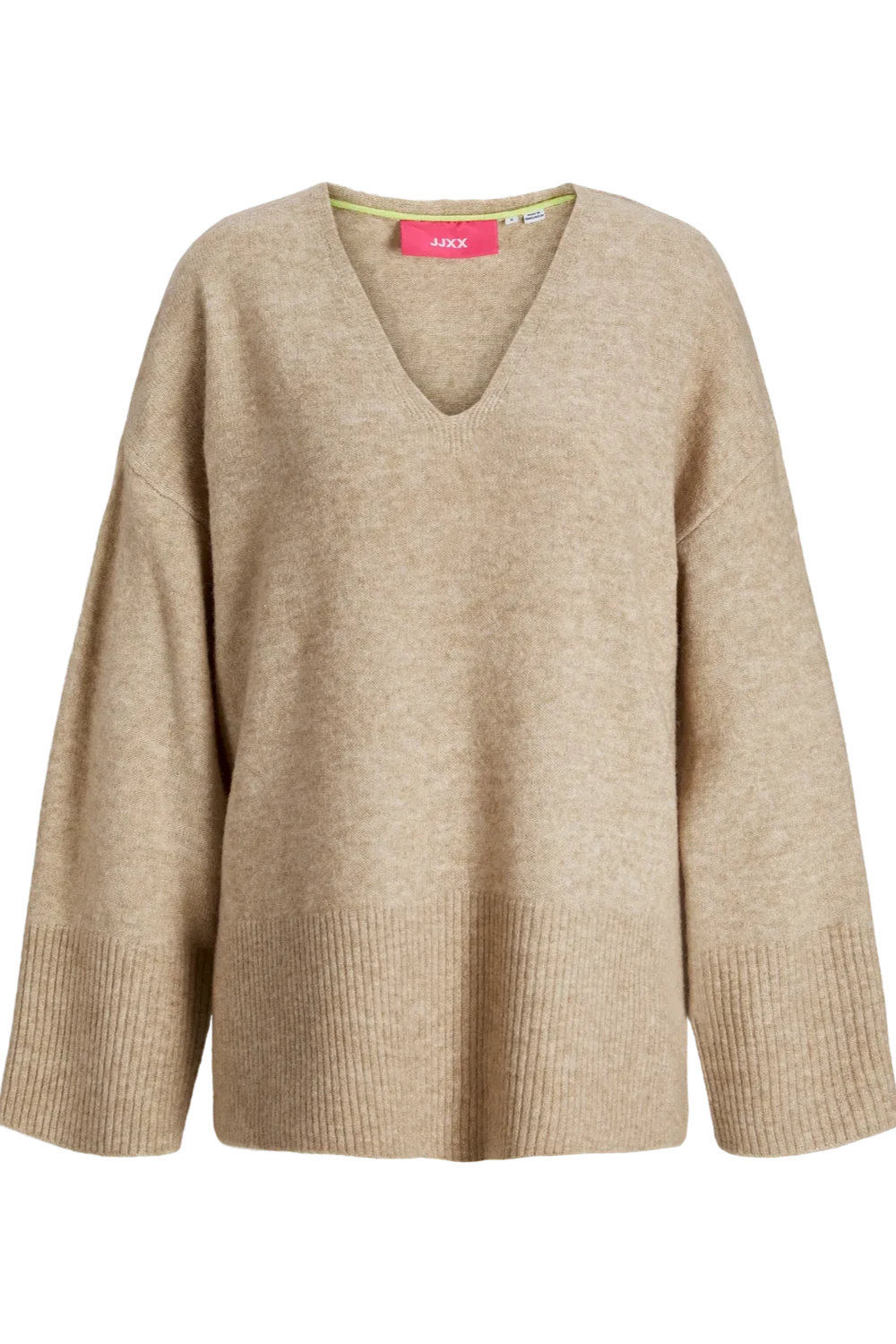 JJXX - V-neck oversized knit sweater - Beige - Lucca