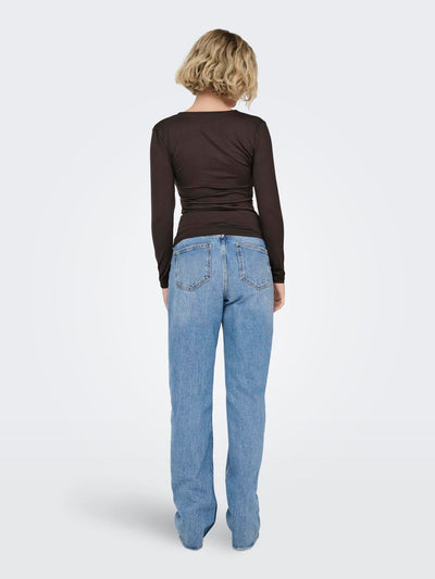 Only - Blouse - Brown - Lone Knot top