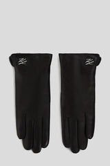 Karl Lagerfeld - Leather Gloves - Black - SIGNATURE LEATHER FF GLOVE