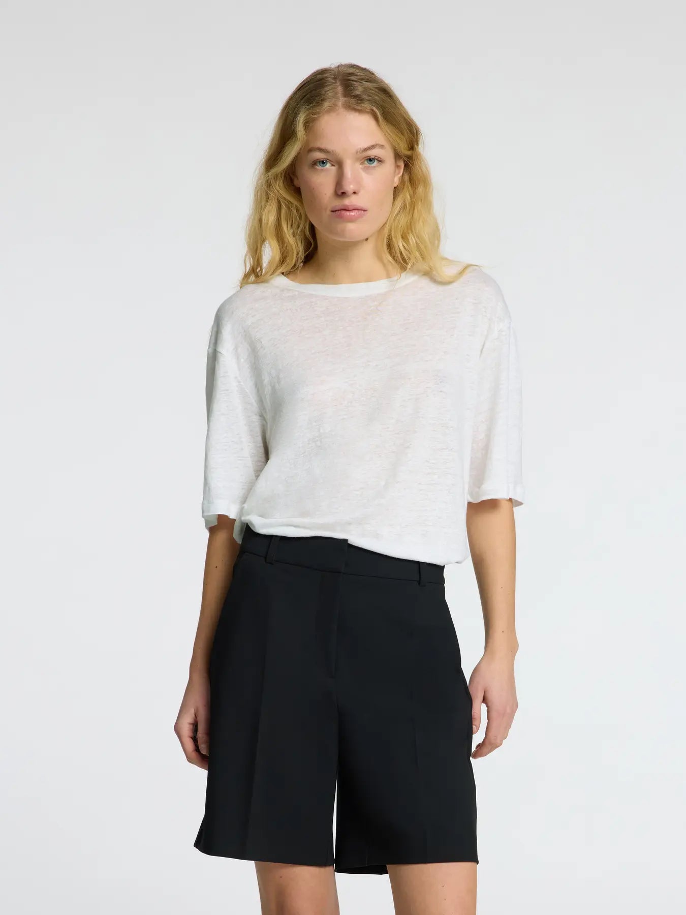 Selected Femme - T-shirt - Hvid linen - Vilja