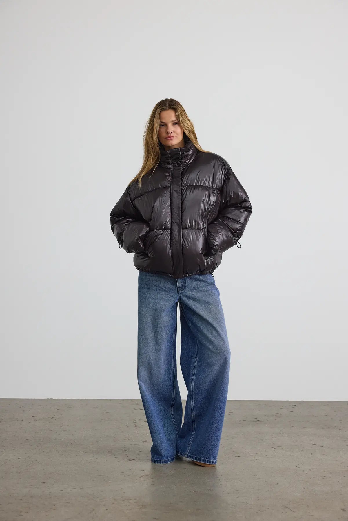 Noisy May - Puffer jakke - Black - Allie Shiny (PREORDER)